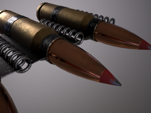 machine belt from kalashnikov cartridge 3D Model