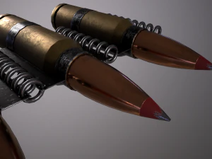 machine belt from kalashnikov cartridge 3D Model