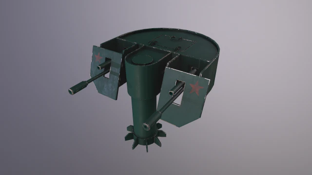 automatic military turret 3D Model .c4d .max .obj .3ds .fbx .stl .blend 