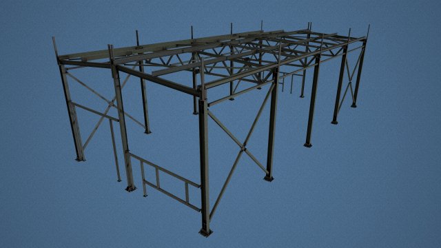 metal structures of the electroplating shop building 3Dモデル .c4d .max .obj .3ds .fbx .stl .blend 