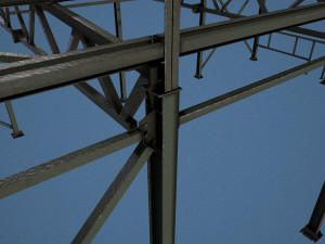 metal structures of the electroplating shop building 3Dモデル