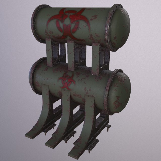 old tank with hazardous chemical waste 3D मॉडल .c4d .max .obj .3ds .fbx .stl .blend 