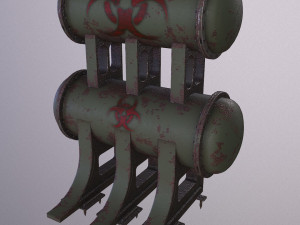 old tank with hazardous chemical waste 3D Model