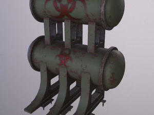 Tehlikeli kimyasal atıkların bulunduğu eski tank 3D Model