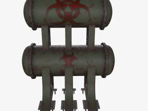 old tank with hazardous chemical waste 3D Model