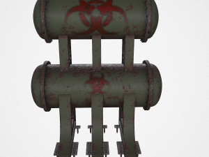 old tank with hazardous chemical waste 3D मॉडल