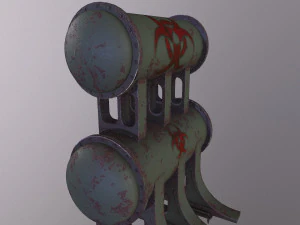 old tank with hazardous chemical waste 3D Model