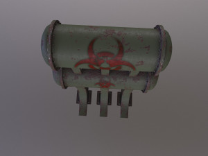 old tank with hazardous chemical waste 3D मॉडल