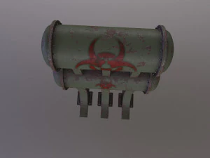 old tank with hazardous chemical waste 3D Model