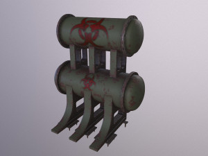 old tank with hazardous chemical waste 3D मॉडल