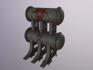old tank with hazardous chemical waste 3D Model