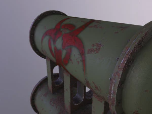 old tank with hazardous chemical waste 3D Model