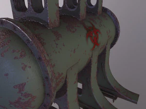 old tank with hazardous chemical waste 3D Model