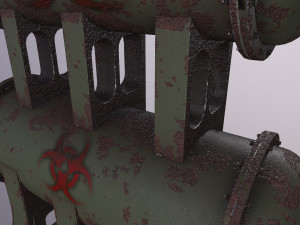 old tank with hazardous chemical waste 3D मॉडल