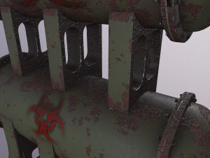 old tank with hazardous chemical waste 3D Model