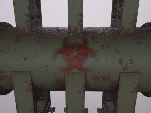 old tank with hazardous chemical waste 3D Model