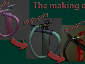 आग बुझाने का यंत्र 3D मॉडल