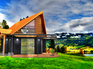 50m2 tiny house with all accommodation for whole year living Modello 3D