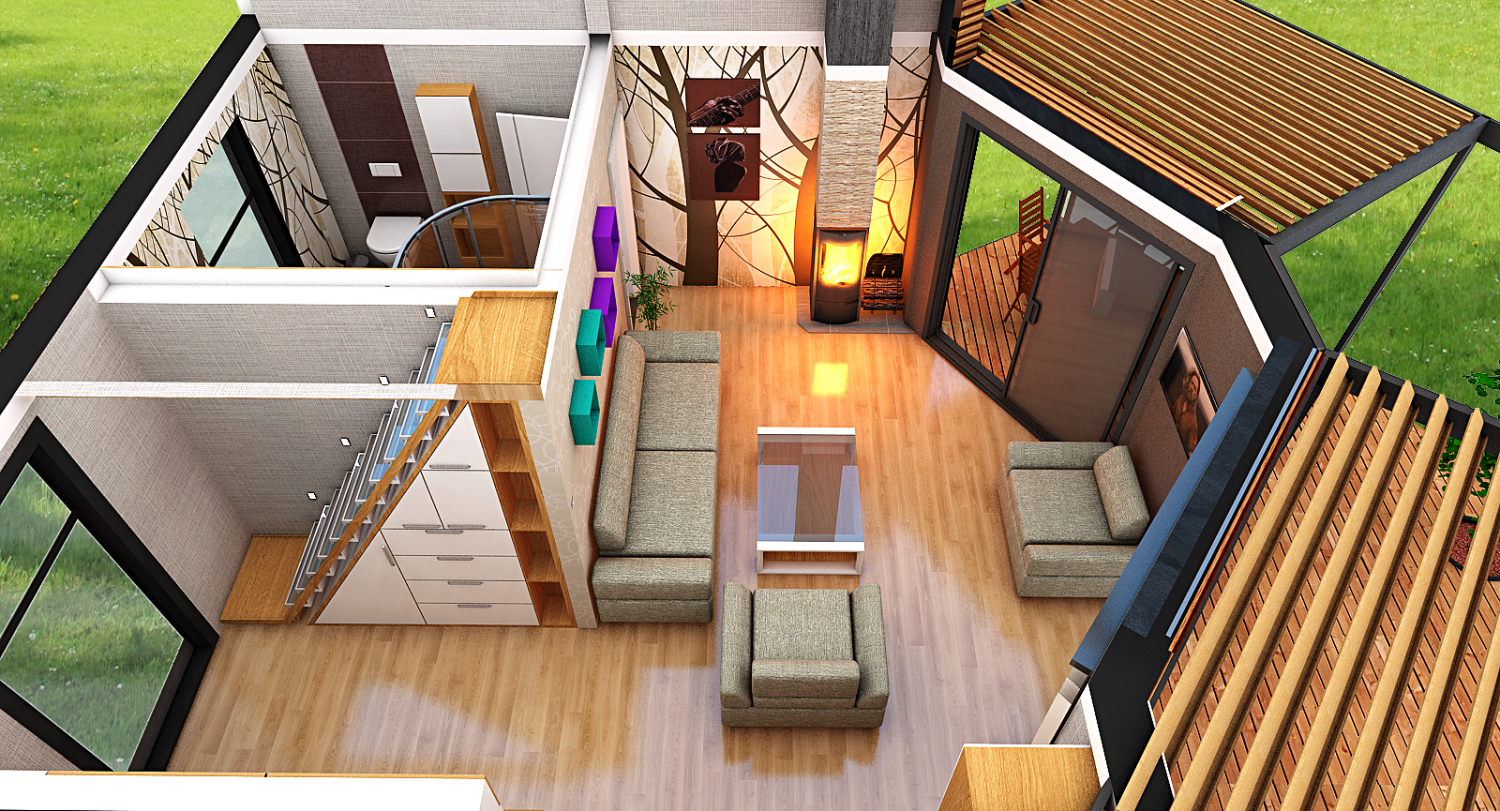 50m2 Tiny House With All Accommodation For Whole Year Living 3d Models In Buildings 3dexport