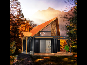 50m2 tiny house with all accommodation for whole year living 3D-Modell