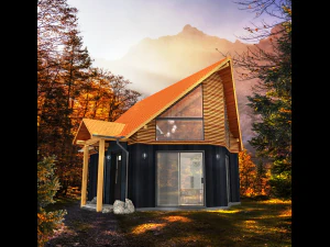 50m2 tiny house with all accommodation for whole year living 3D Model
