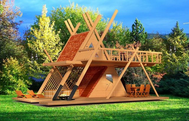 glamping tower a1 3D Model .c4d .max .obj .3ds .fbx .stl .blend 