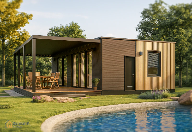 Modular House plan with dimensions 3D Model .c4d .max .obj .3ds .fbx .stl .blend 