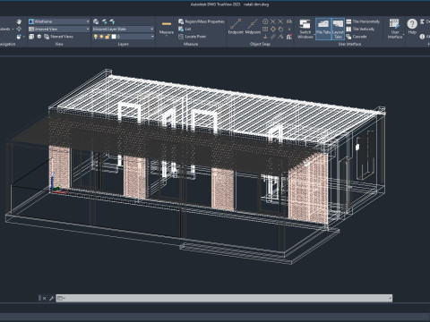 Modular House plan with dimensions Modello 3D