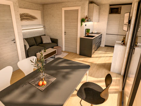 Modular House plan with dimensions 3D Model