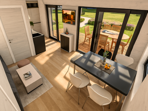Modular House plan with dimensions Modello 3D