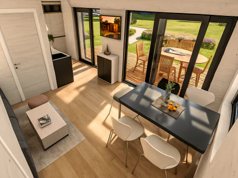Modular House plan with dimensions 3D Model