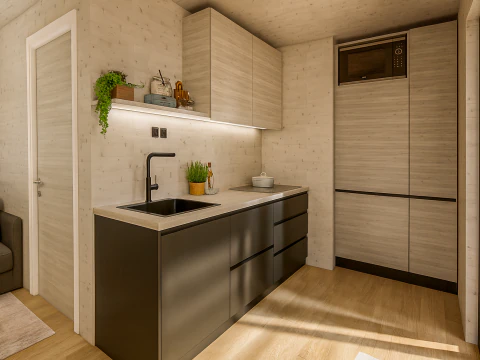 Modular House plan with dimensions 3D Model