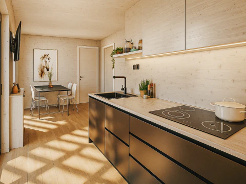 Modular House plan with dimensions 3D Model