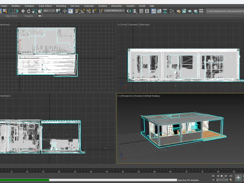Modular House plan with dimensions 3D Model