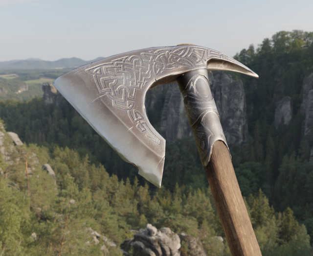 Viking axe 3Dモデル .c4d .max .obj .3ds .fbx .stl .blend