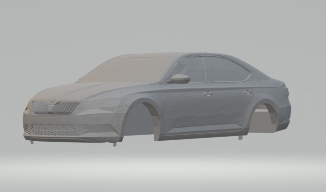 skoda superb 3Dプリントモデル .c4d .max .obj .3ds .fbx .stl .blend 