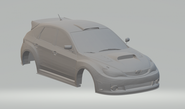 subaru wrx 2009 3D प्रिंट मॉडल .c4d .max .obj .3ds .fbx .stl .blend 