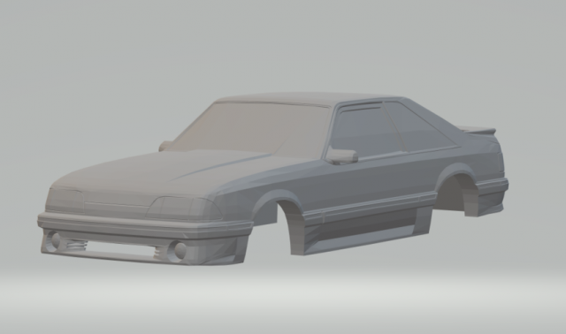 mustang 89 fox body 3Dプリントモデル .c4d .max .obj .3ds .fbx .stl .blend 