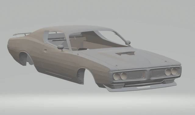 dodge charger sb 426 hemi 1971 3D Print Model .c4d .max .obj .3ds .fbx .stl .blend 