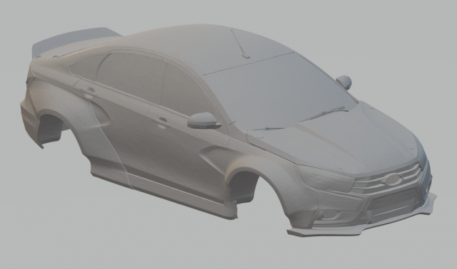 lada vesta 2017 race 3D Принт Модель .c4d .max .obj .3ds .fbx .stl .blend 