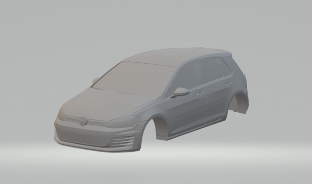 vw golf gti 4 doors slot car 3D Print Model .c4d .max .obj .3ds .fbx .stl .blend 