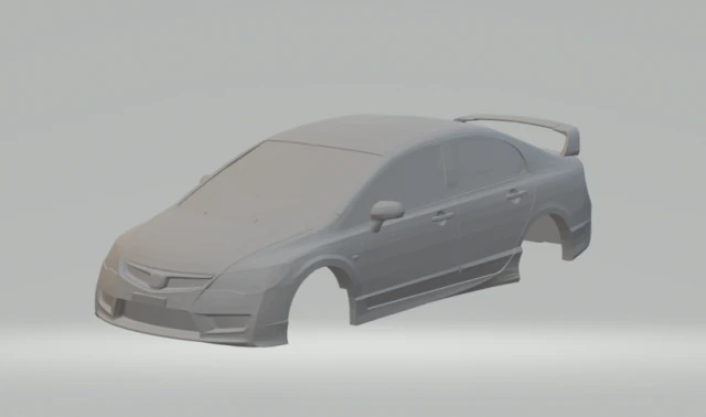Honda civic 07 3D Print Model .c4d .max .obj .3ds .fbx .stl .blend