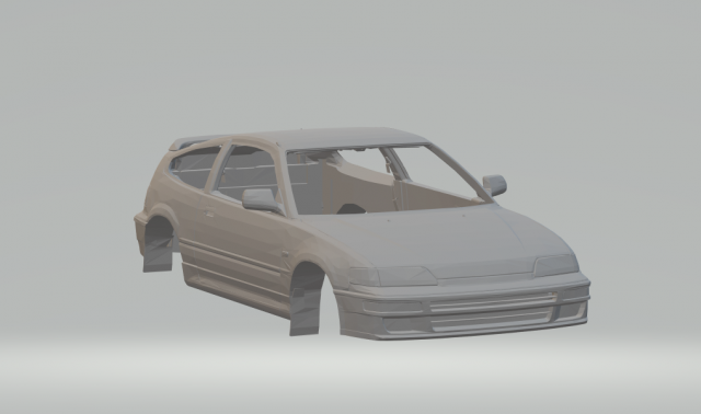 honda civic crx 1991 3D Print Model .c4d .max .obj .3ds .fbx .stl .blend
