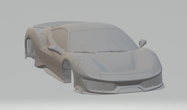 ferrari 488 pista 2019 3Dプリントモデル .c4d .max .obj .3ds .fbx .stl .blend 