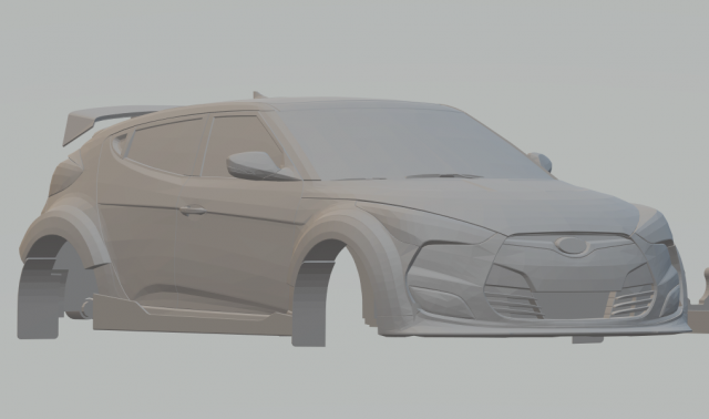 hyundai veloster rallycross Model do druku 3D .c4d .max .obj .3ds .fbx .stl .blend
