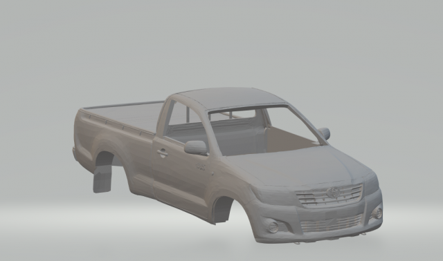 toyota hilux cs simple cab Modèles 3D en vedette .c4d .max .obj .3ds .fbx .stl .blend 