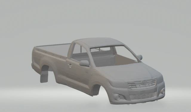 toyota hilux cs simple cab 3D Print Model .c4d .max .obj .3ds .fbx .stl .blend 