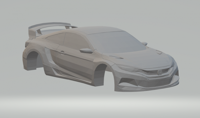 honda civic coupe rally cross 17 Model Cetak 3D .c4d .max .obj .3ds .fbx .stl .blend