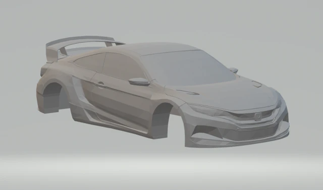 honda civic coupe rally cross 17 3D Print Model .c4d .max .obj .3ds .fbx .stl .blend 