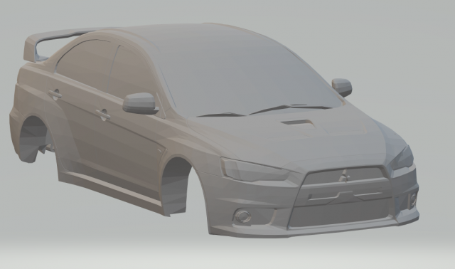 Mitisubishi lancer evo x 3D Print Model .c4d .max .obj .3ds .fbx .stl .blend 